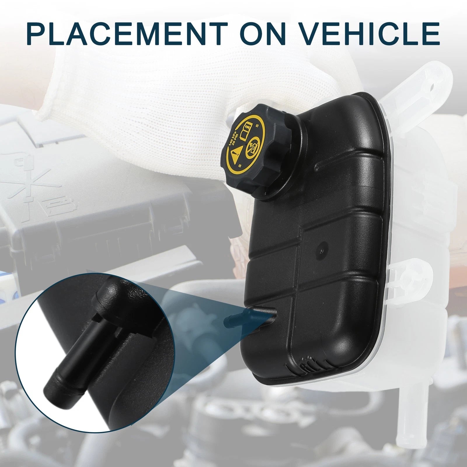 Set of 1 Coolant Expansion Overflow Tank with Cap No. 95269001 for Buick Encore (2013–2021)