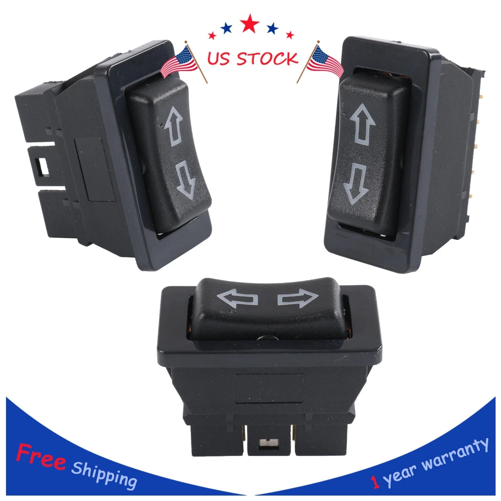 3X Universal 5-pin Momentary Power Window Rocker Switch Controller