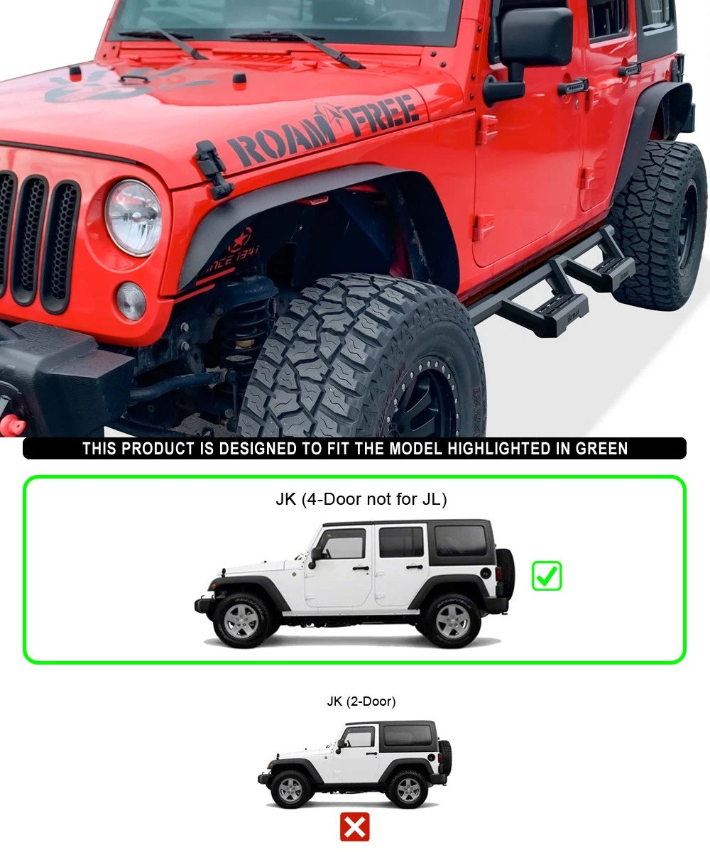 Stainless Steel Drop Armor for Jeep Wrangler JK 4Dr (2007-2018)