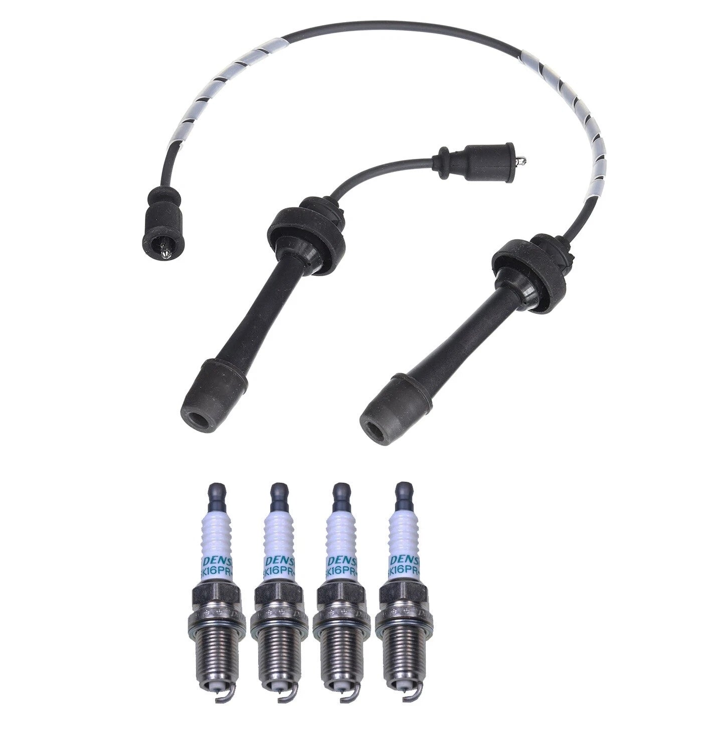 Denso Wire Set & Iridium Spark Plug Kit for Mazda Protege (L4)
