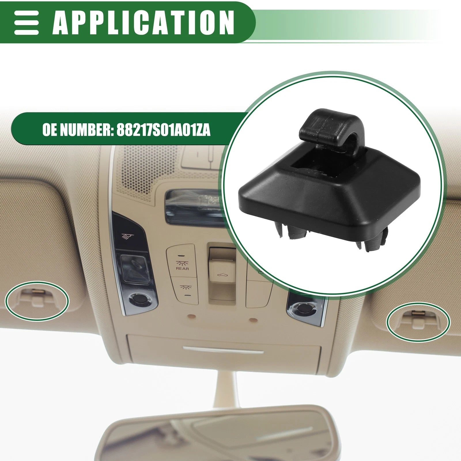 Sun Visor Holder Clip for Honda Accord (1998–2007) No. 88217S01A01ZA Black