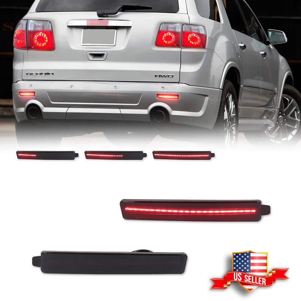2X Smoke LED Rear Reflector Tail Lights for GMC Acadia Cadillac SRX (2017–2020)