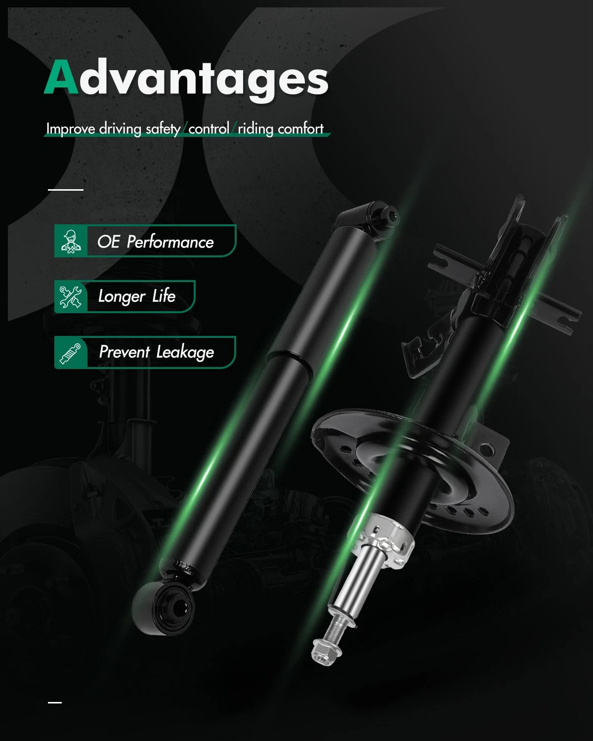 Set of 4 Front Rear Shocks Struts for Nissan Sentra (2007–2012)