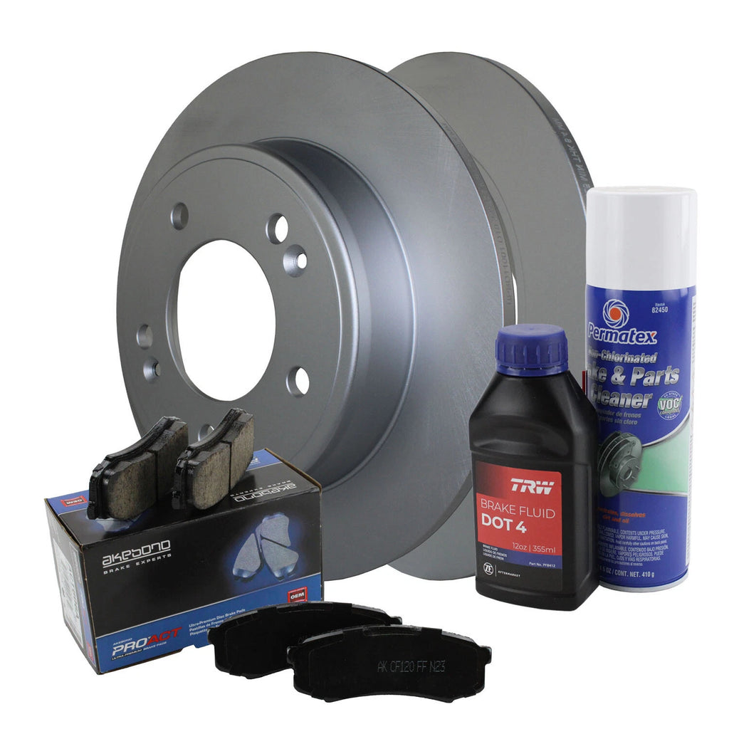Rear Brake Kit 262mm Disc & Akebono Ceramic Pads for Elantra GT Veloster Forte (2013–2019)