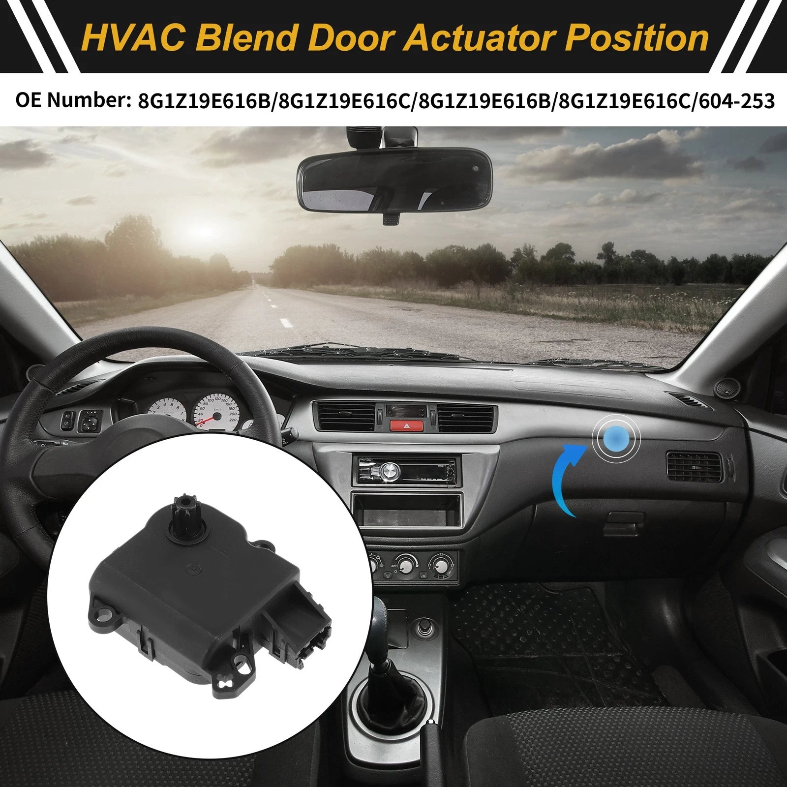 HVAC Heater Blend Door Actuator for Ford Flex (2009–2010) No. 8G1Z19E616B