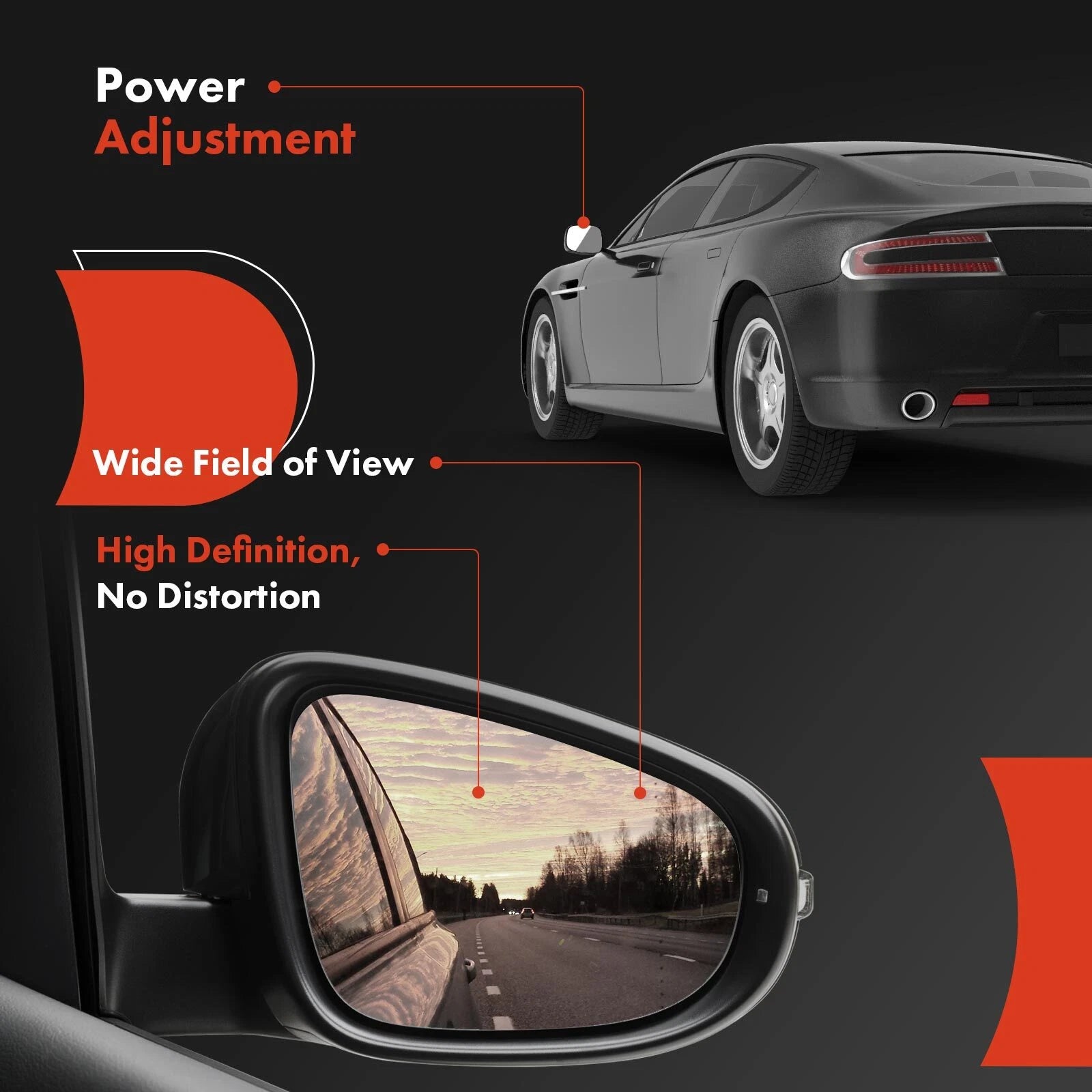 Driver Power Mirror for Honda Civic (2012-2013)