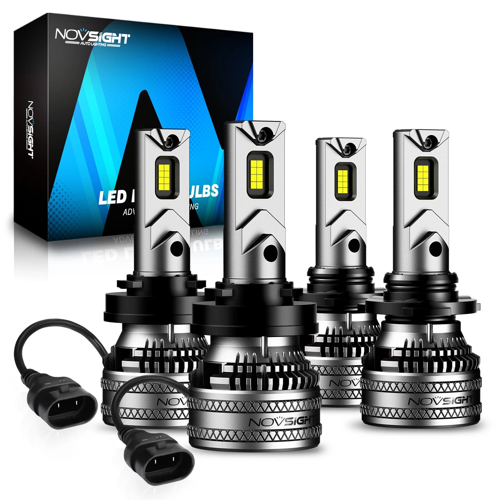 Set of 4 NOVSIGHT 9005 H11 LED Headlight Bulbs 80000LM High Low Beam
