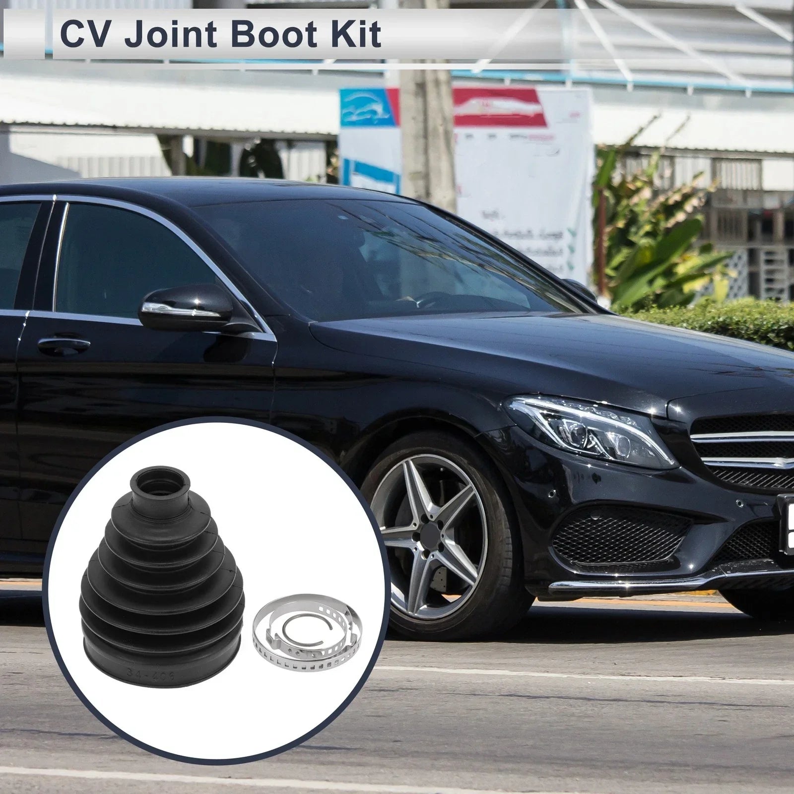 Inner CV Joint Boot Kit for Mercedes-Benz C300 (2008-2014) - 2 x Clamps