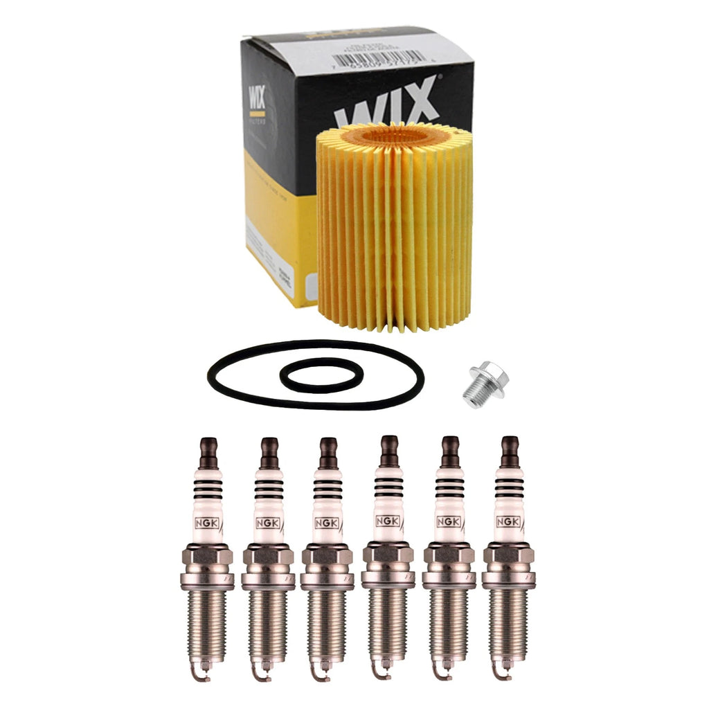 Wix Engine Oil Filter & NGK 6 Laser Iridium Spark Plugs for GS300 GS350 (1998–2019)