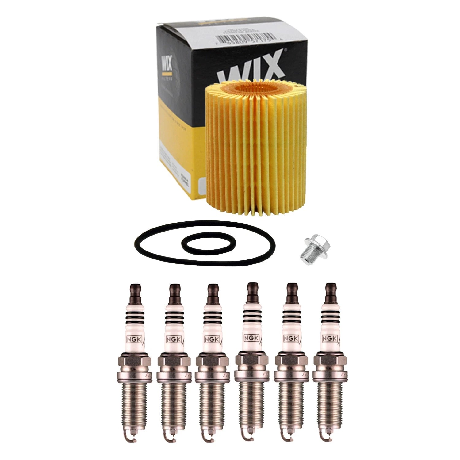 Wix Engine Oil Filter & NGK 6 Laser Iridium Spark Plugs for GS300 GS350 (1998–2019)