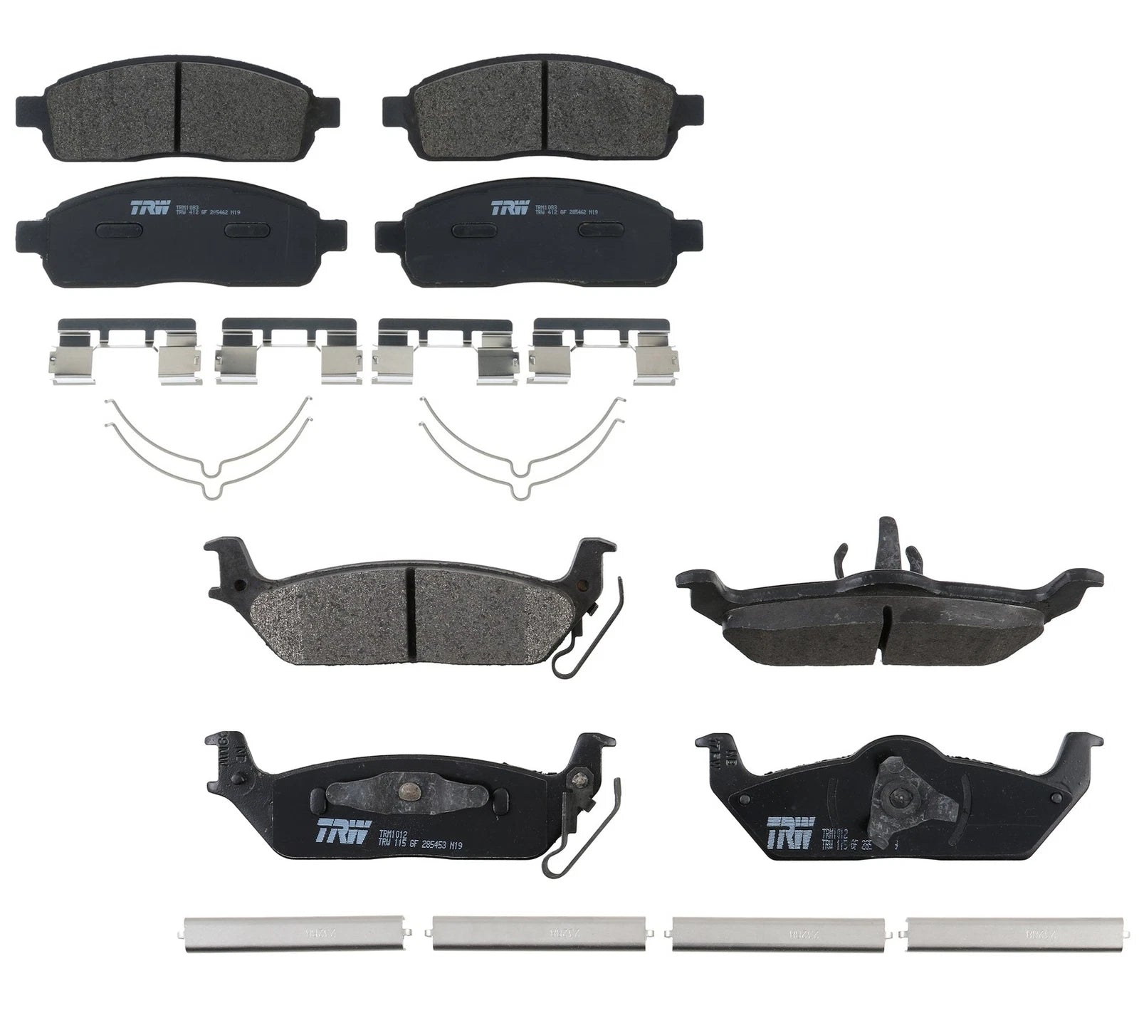 Set of 4 TRW Pro Metallic Brake Pads for Ford F-150, Lincoln Mark LT (2004–2008)