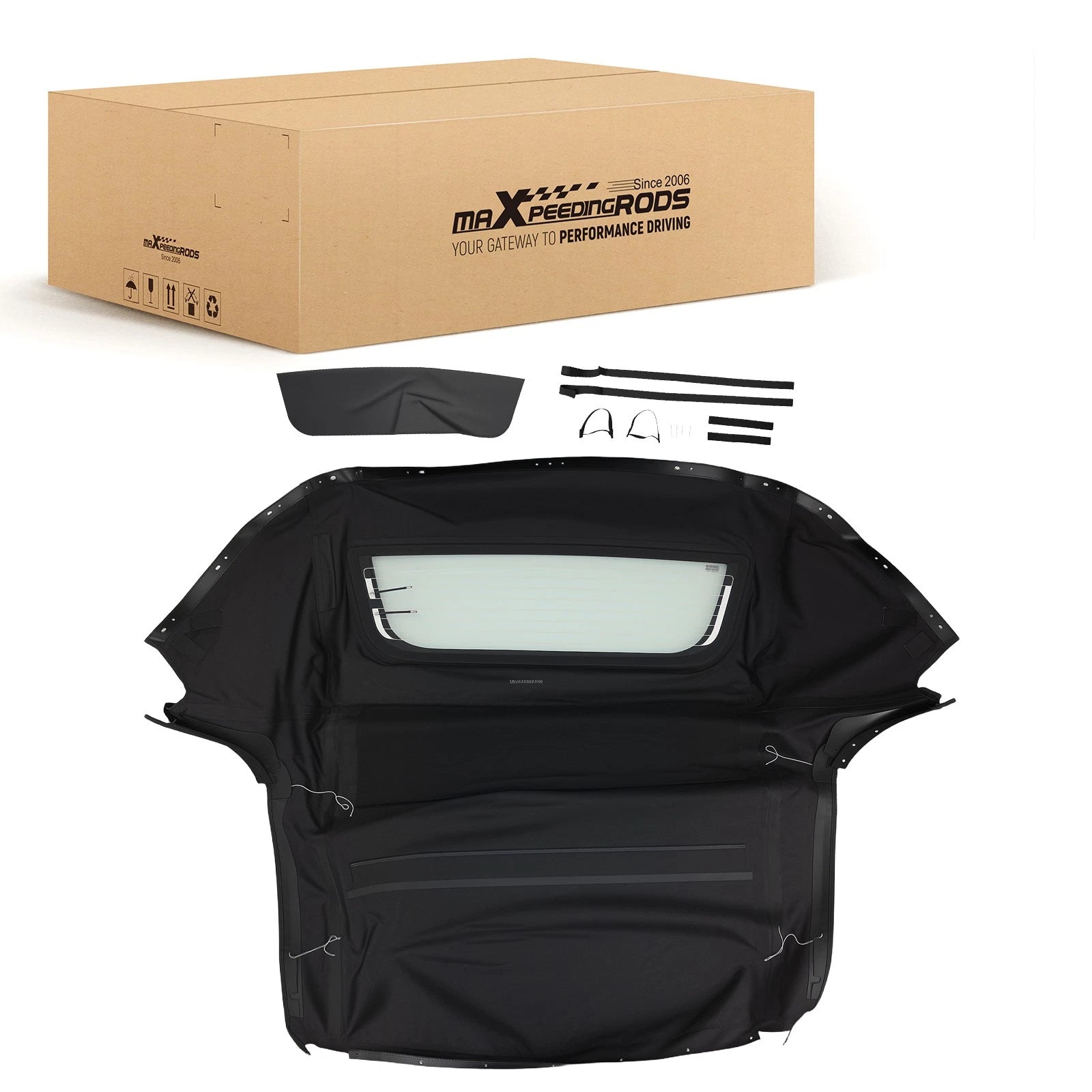Black Glass Window Top for Honda S2000 (1999–2009) PVC Convertible Cover