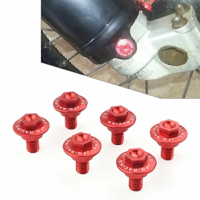 6 x CNC Front Fork Guard Bolts for HONDA CR125 CR250 CRF250R CRF450R