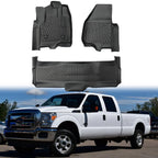 Set of 3 Floor Mats Liner for Ford F-250 F-350 Super Duty Crew Cab (2012–2016)