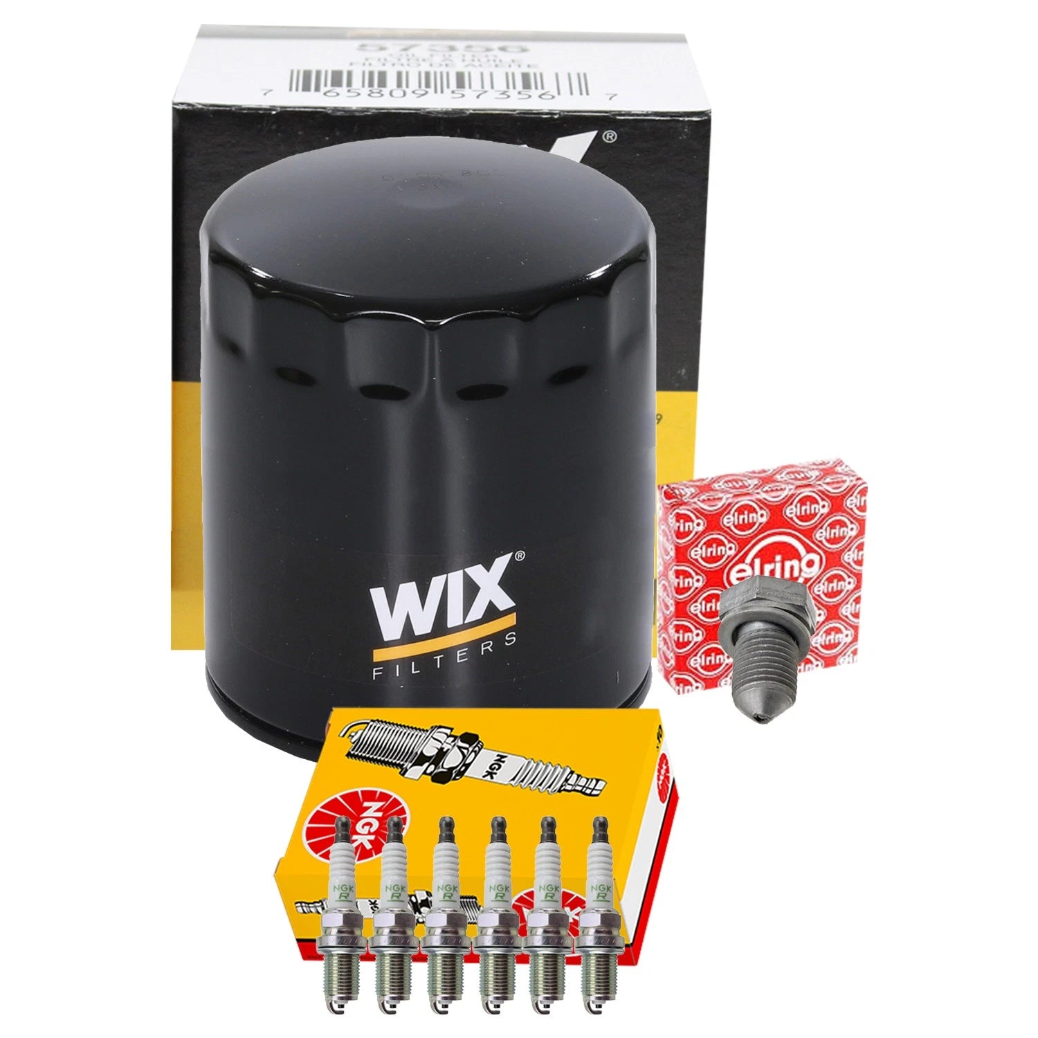 Wix Engine Oil Filter & NGK 6 V-Power Spark Plugs for A4 Passat (1997–2005)
