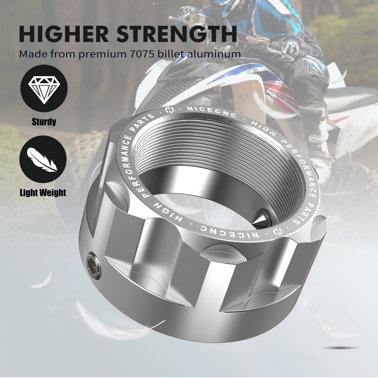 Aluminum Rear Axle Lock Nut for Yamaha Raptor 700 700R (#90179-36003-00) (2006–2026)