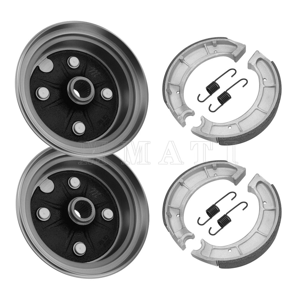 2 Front/Rear Brake Drum w/Shoes for Yamaha Timberwolf 250 (1994–2000)