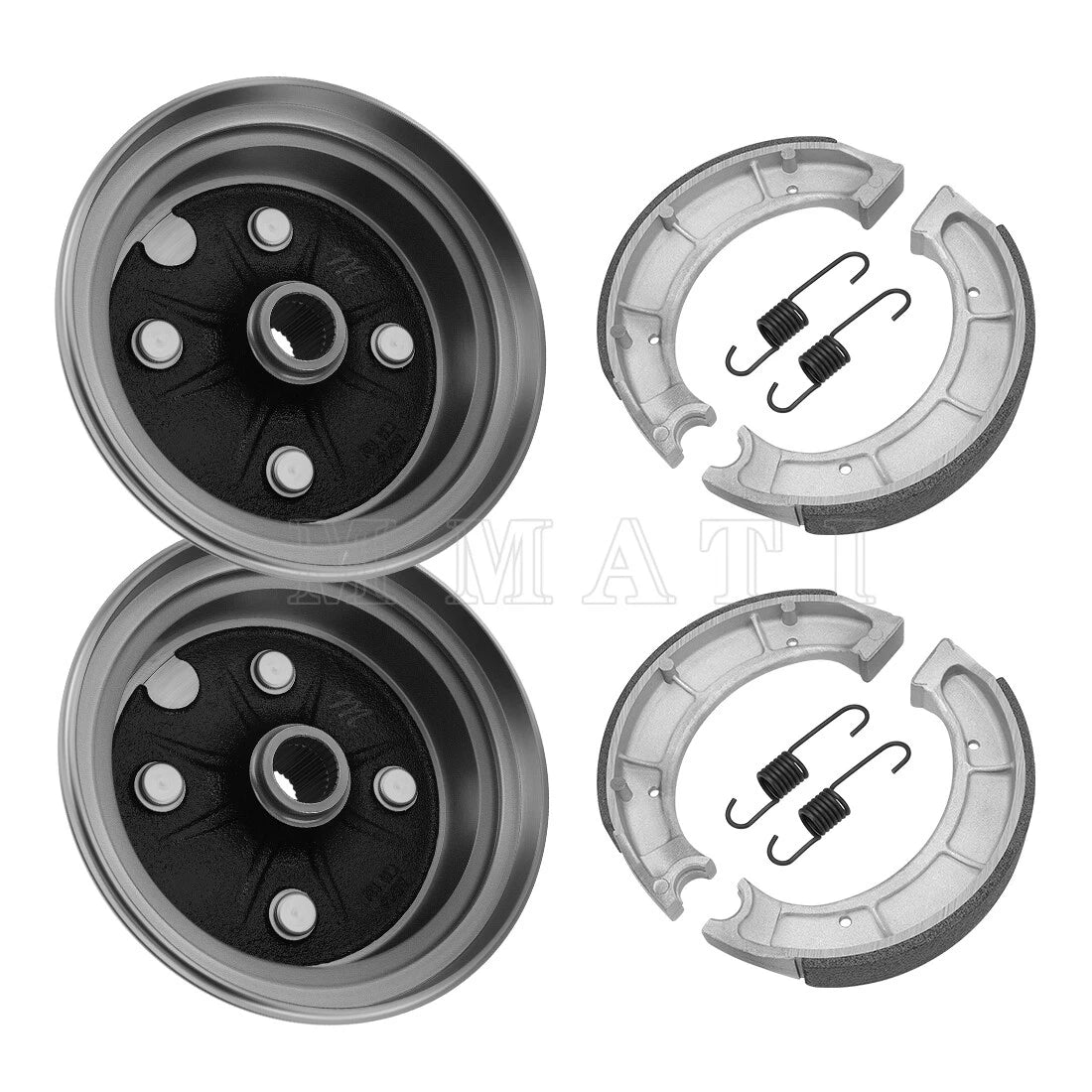 2 Front/Rear Brake Drum w/Shoes for Yamaha Timberwolf 250 (1994–2000)