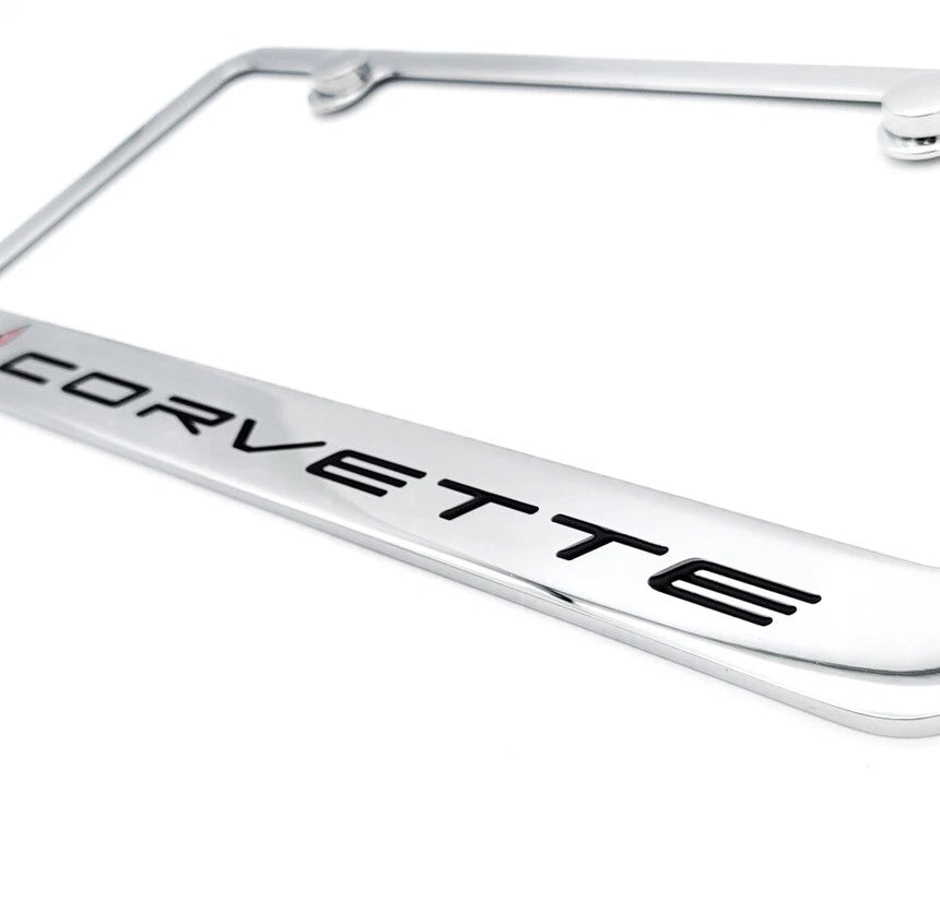 Chrome License Plate Frame Replacement for Chevrolet Corvette C8 (2020–2024)