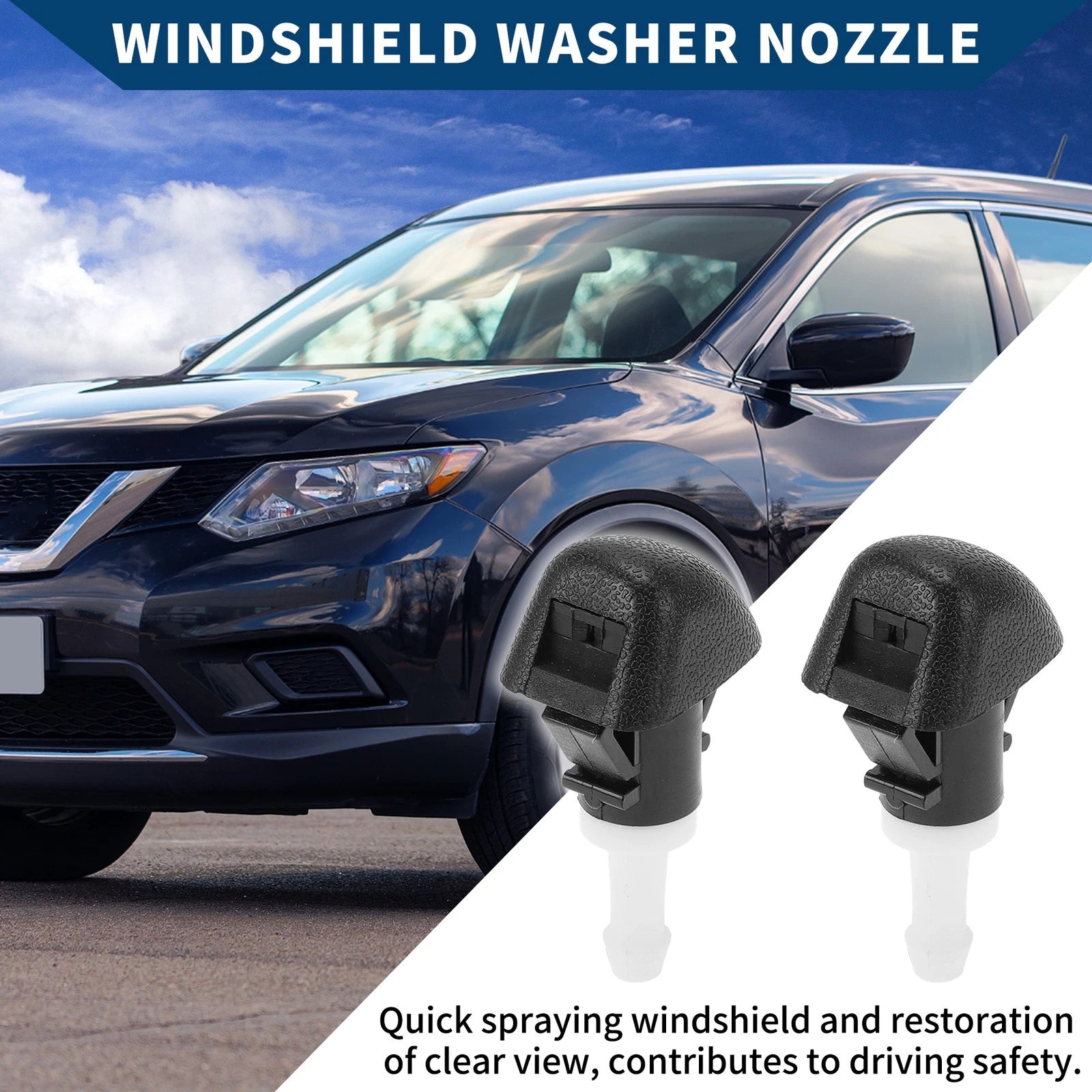 2X Front Windshield Washer Nozzles for Subaru Outback Legacy 