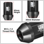Set of 20 Closed End Lug Nuts M12 X1.5 25mm OD/42mm Height for J2 Engineering