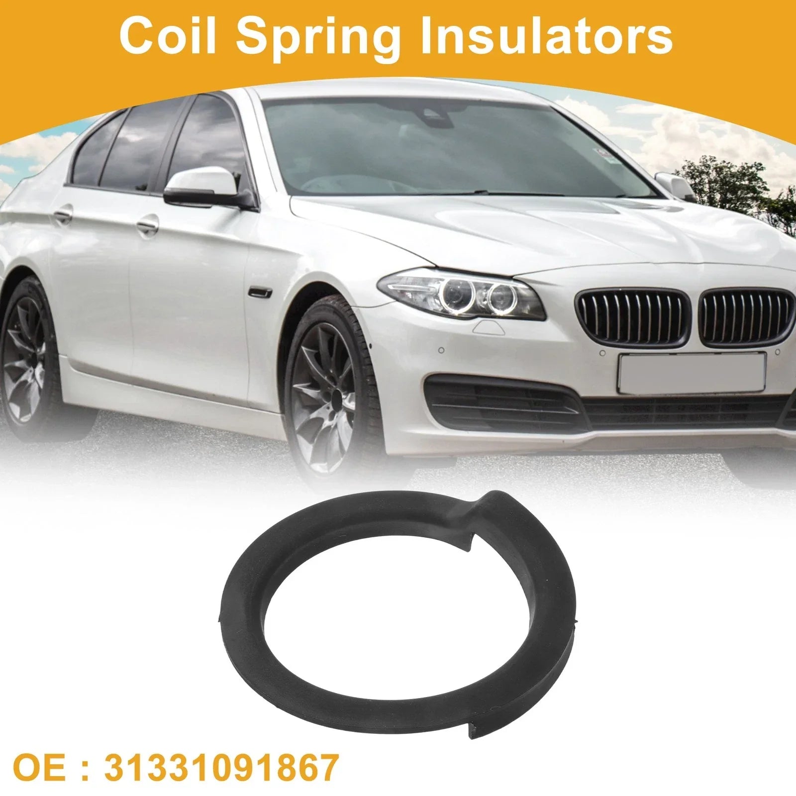 Upper Coil Spring Insulators Rubber 1 Pc for BMW 535i (2008-2010)