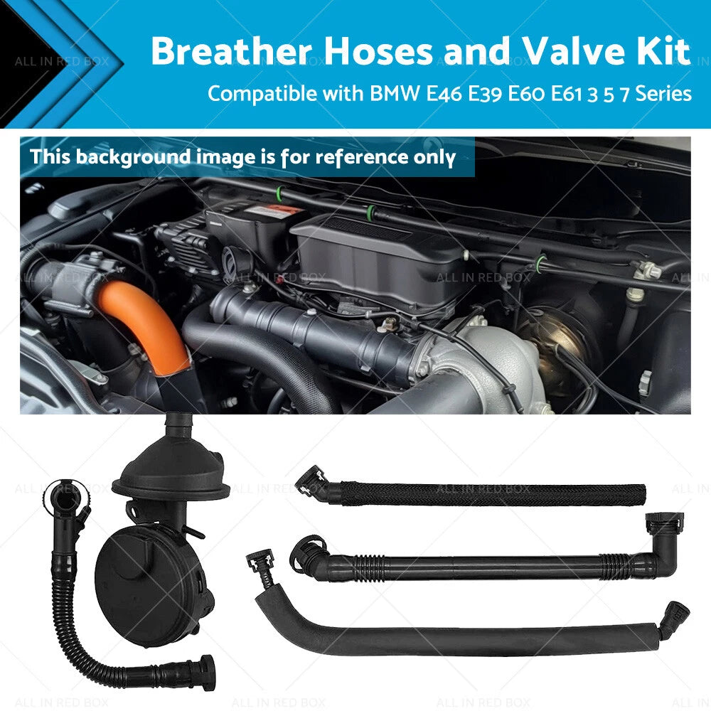 5PCS Crankcase Vent Valve & Breather Hose Kit for BMW M52 M54 (1996–2006)