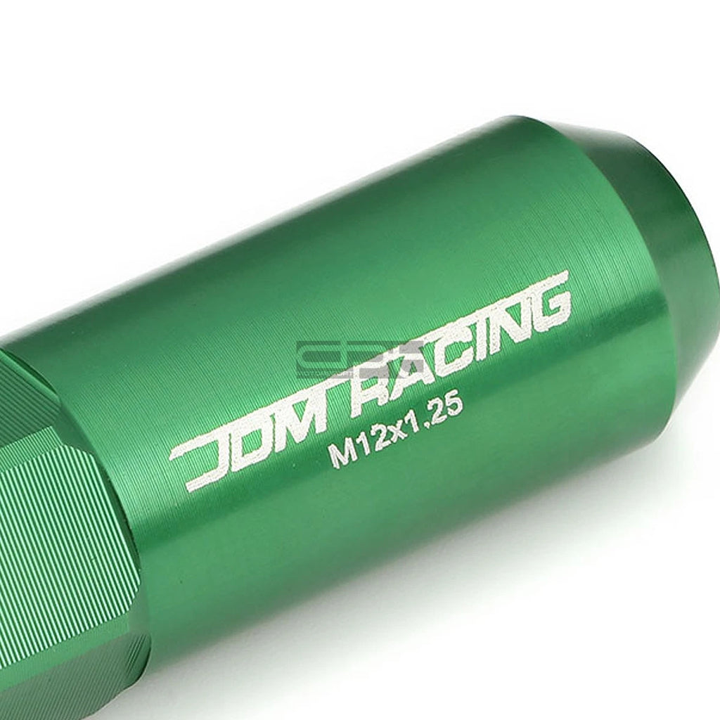 20x M12x1.25 Open End Green Hexagon Lug Nuts + Adapter for JDM Vehicles