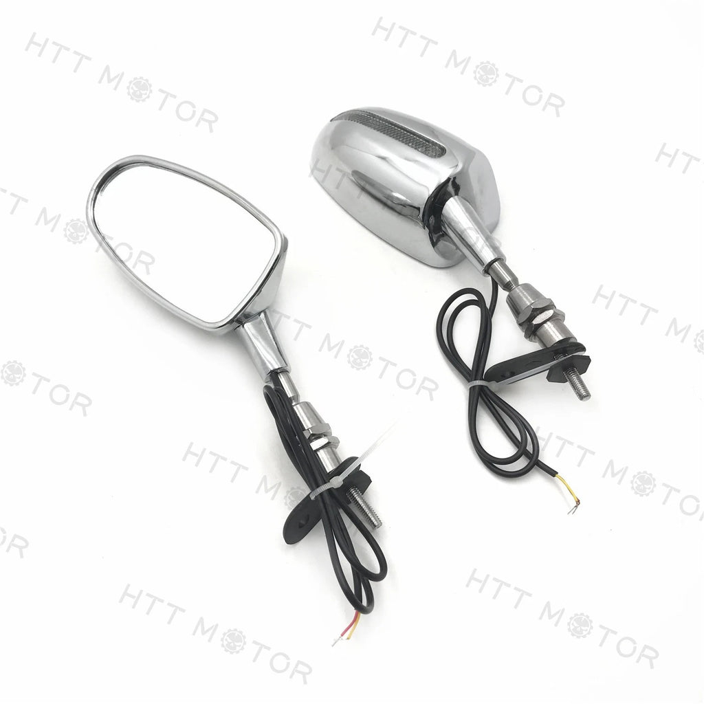 LED Rear View Mirror for Suzuki Hayabusa, Yamaha YZF 600R/R6 (Chrome, 6MM)