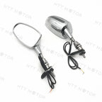 LED Rear View Mirror for Suzuki Hayabusa, Yamaha YZF 600R/R6 (Chrome, 6MM)