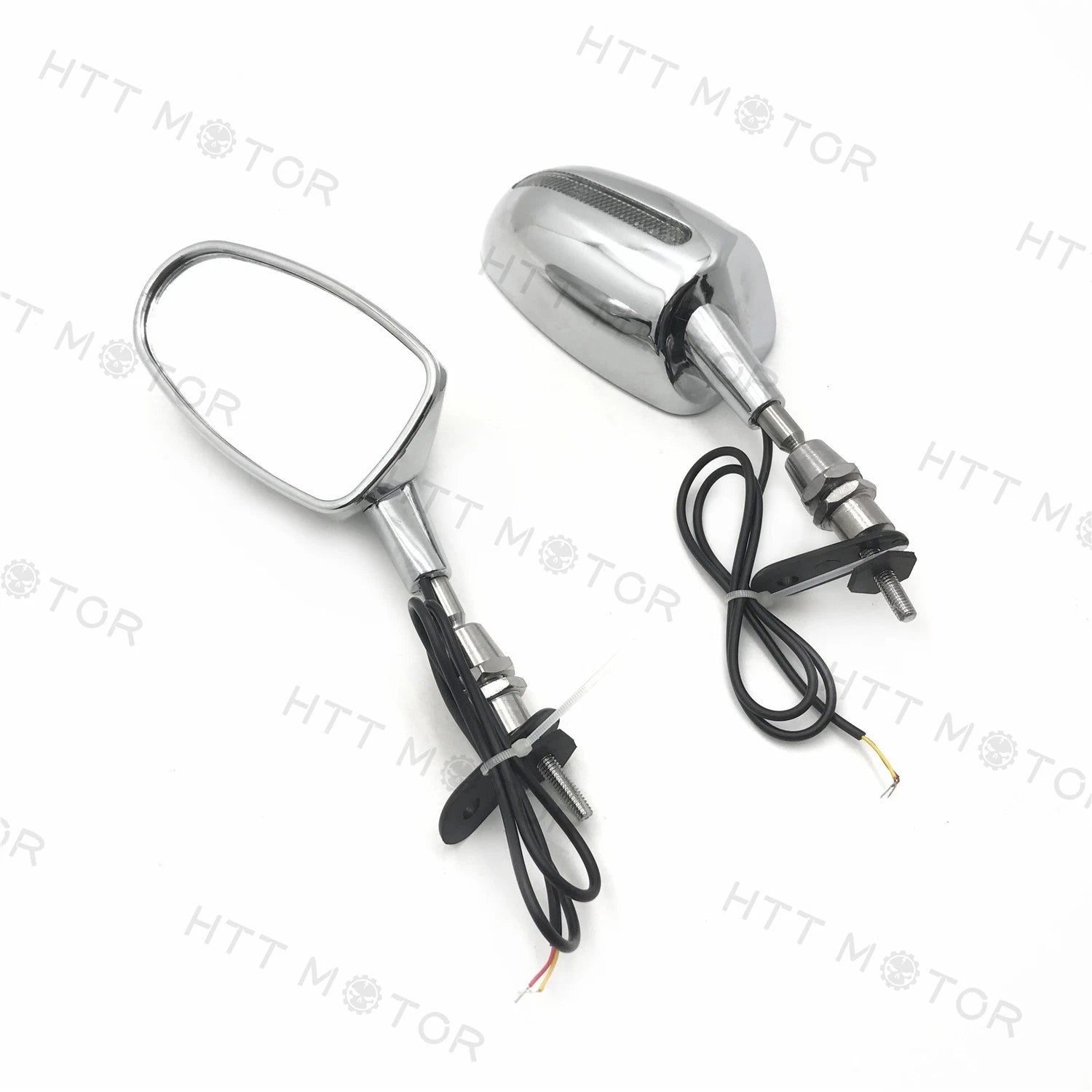 LED Rear View Mirror for Suzuki Hayabusa, Yamaha YZF 600R/R6 (Chrome, 6MM)