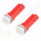10x T5 1SMD LED Wedge Bulb Pure Red Light for Toyota