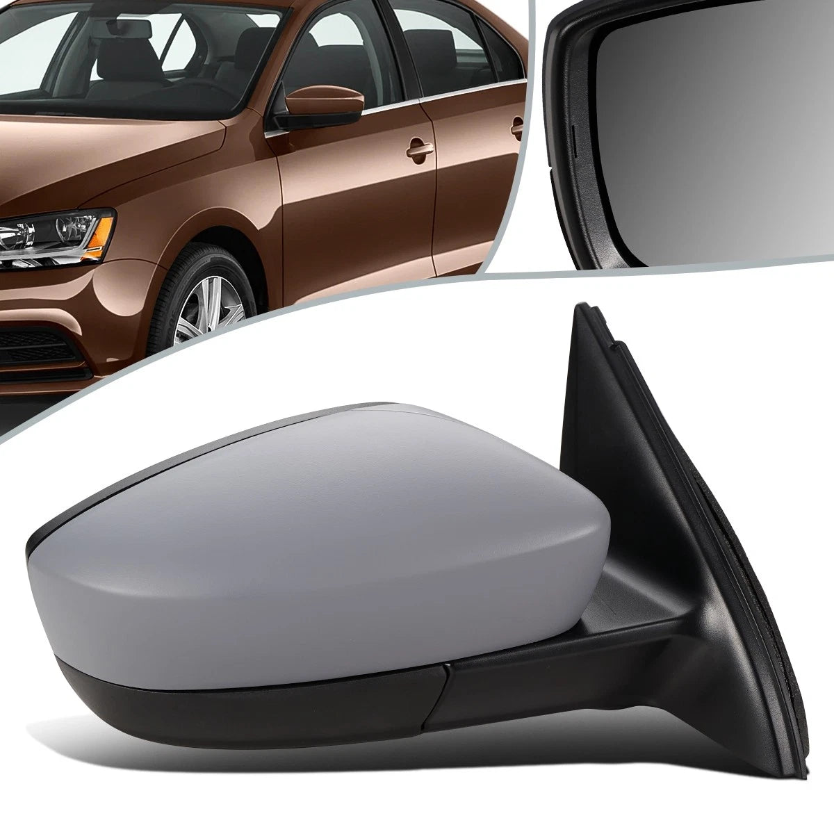 Heated Side Door Mirror Right for Volkswagen Jetta (2011–2018) VW1321160