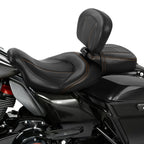 Driver Passenger Seat & Rider Backrest Pad for Harley Touring (2009–2023)