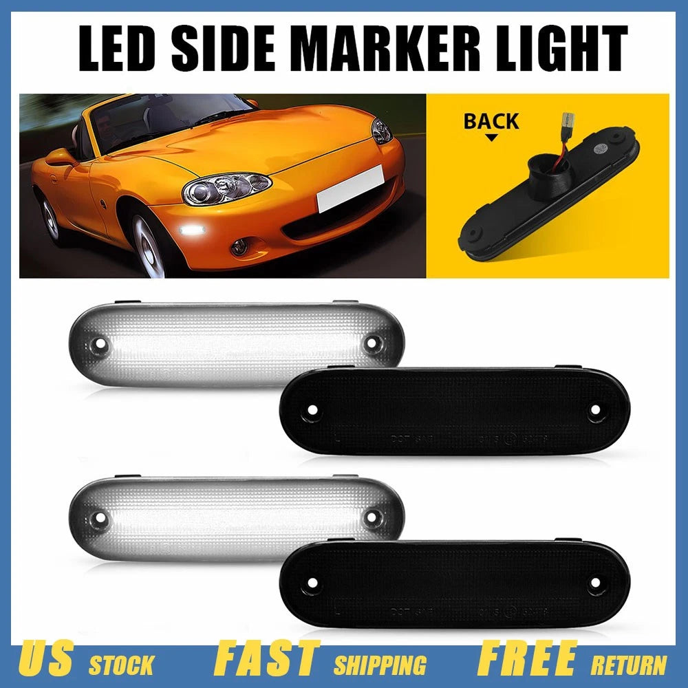 Set of 4 Smoked Side Marker Lights for Mazda Miata MX-5 (1990–2005)