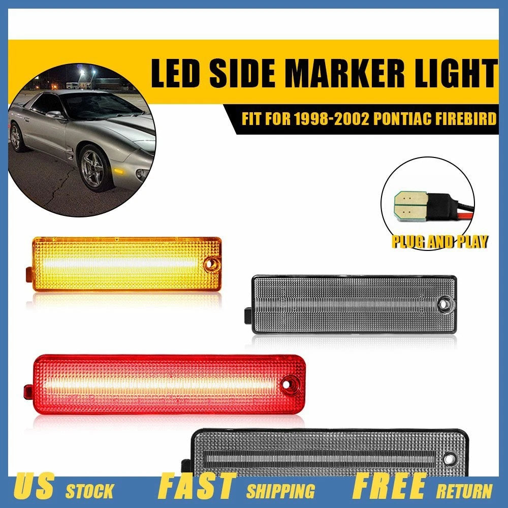 Amber Red LED Side Marker Lights for Pontiac Firebird (1998–2002)
