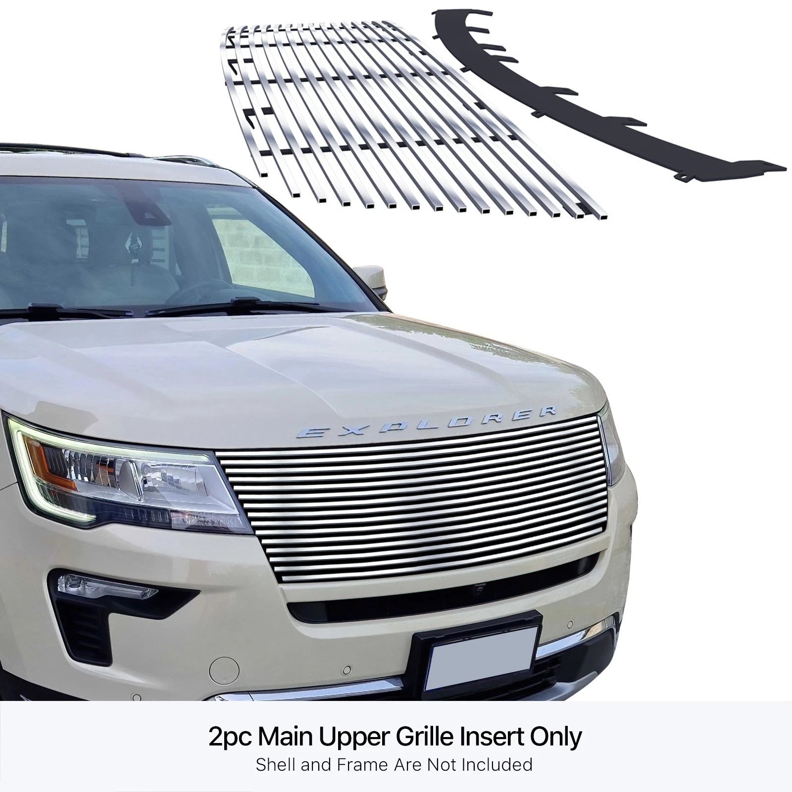 Stainless Chrome Polished Billet Grille for Ford Explorer (2016-2019)