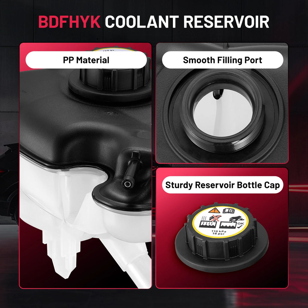 Coolant Overflow Tank Bottle Reservoir w/Cap for 2005–2010 Ford Mustang