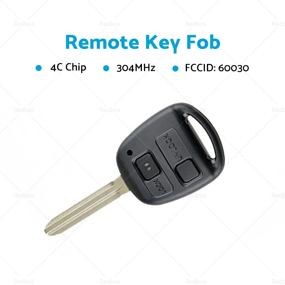 Remote Car Key for Toyota Corolla, RAV4, Tarago, Avensis, Verso (60030)