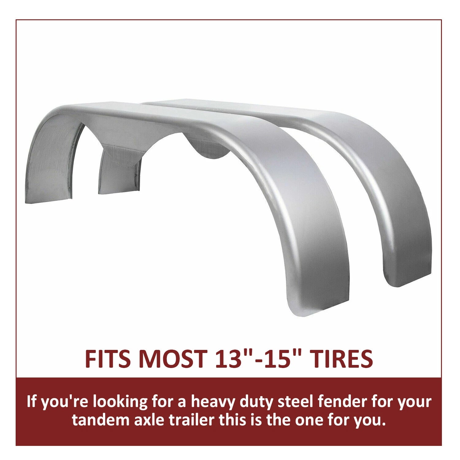 Set of 2 Tandem Trailer Fenders for Double Axle (13"–15") Teardrop Trailers
