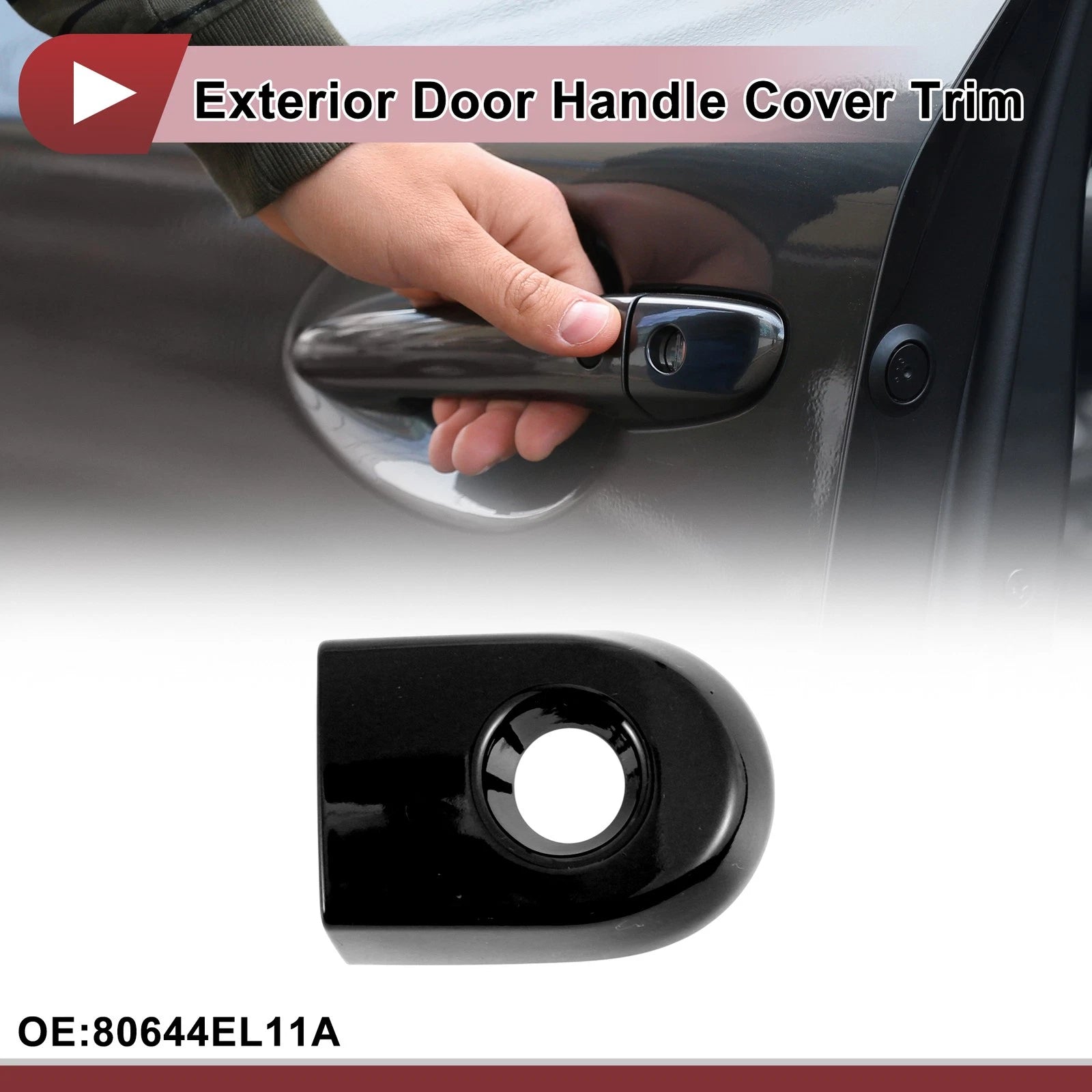 Exterior Door Handle Cover Trim No. 80644EL11A for Nissan Versa (2007–2012) Black