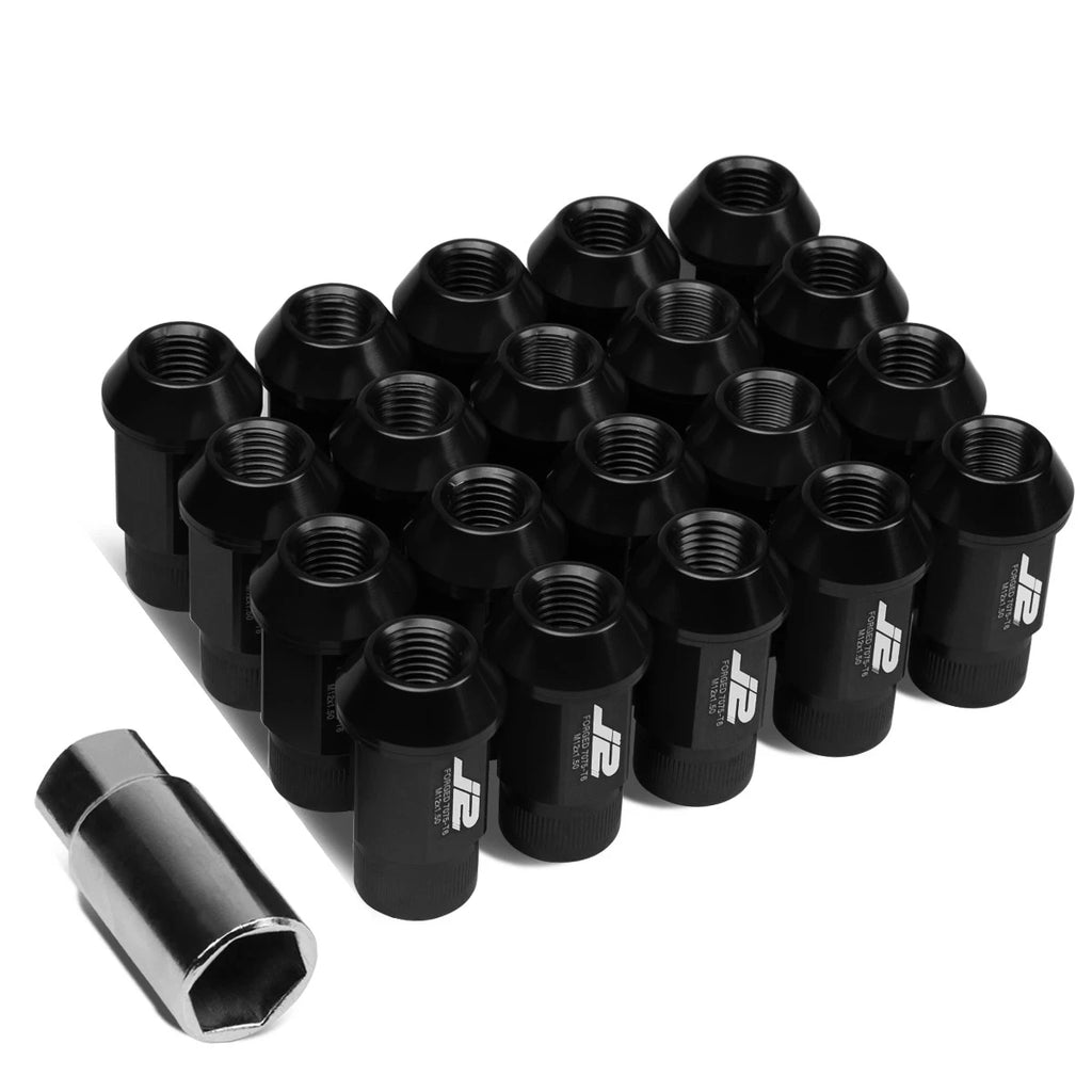 Set of 20 J2 7075 Forged Aluminum M12x1.5 Open-End Lug Nuts for Universal