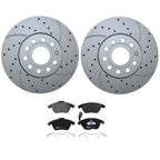 Front Brake Kit 288mm Drill Rotors TRW Low-Met Pads for Audi A3 (2006–2013)