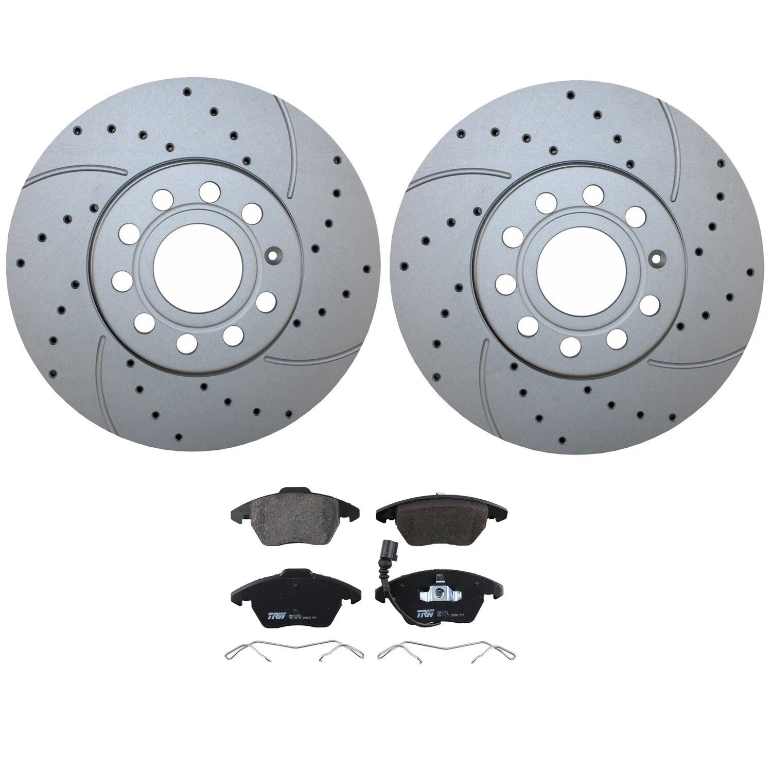 Front Brake Kit 288mm Drill Rotors TRW Low-Met Pads for Audi A3 (2006–2013)