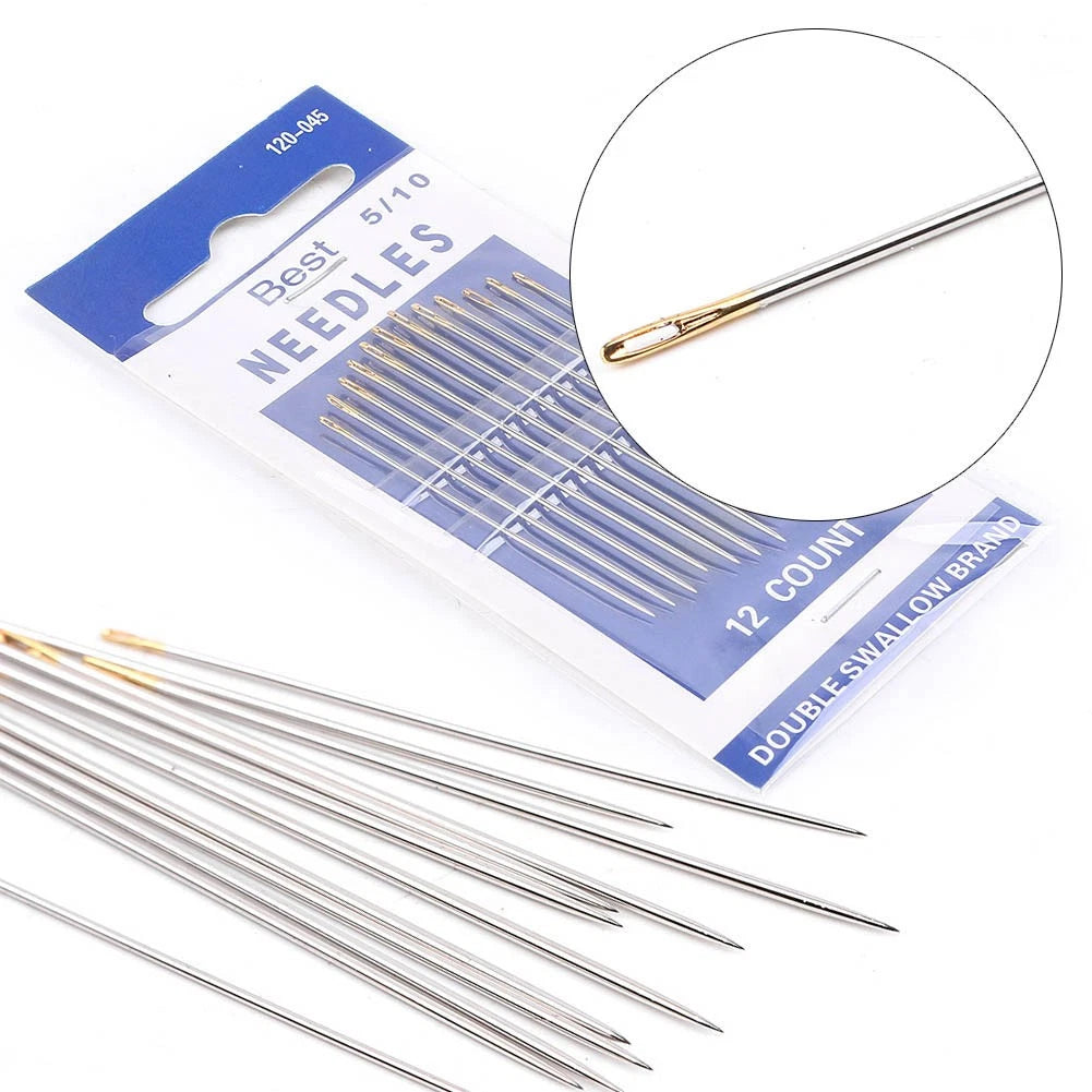 Set of 12 Steel Stitching Needles for Canvas Leather Craft