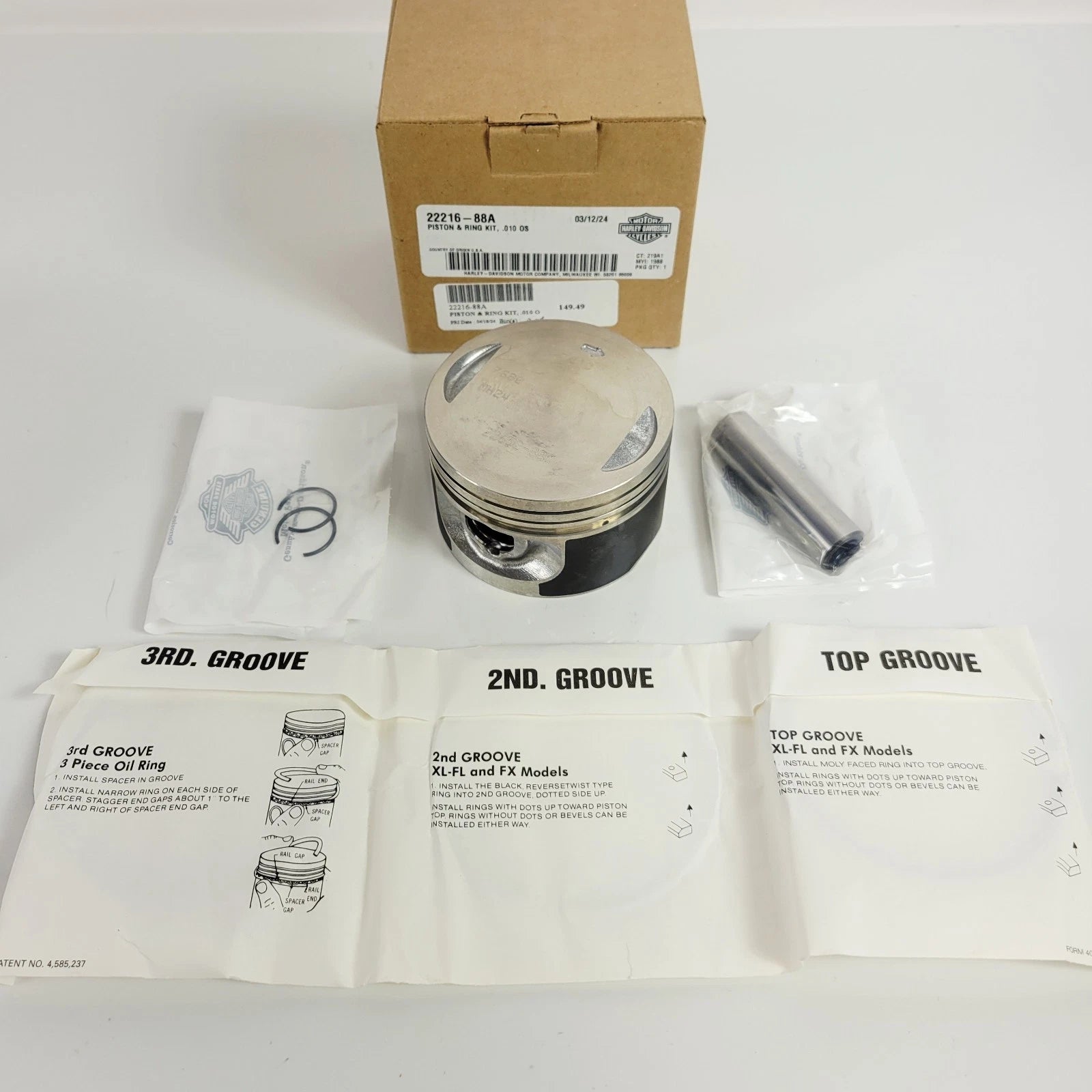 Piston & Ring Kit .010 for Harley Davidson Sportster (1991–2003) 22216-88A