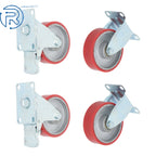 Set of 4 Heavy Duty Polyurethane Casters 4 Inch