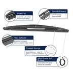 2X Rear Windshield Wiper Blade for Honda CR-V (2017–2022)