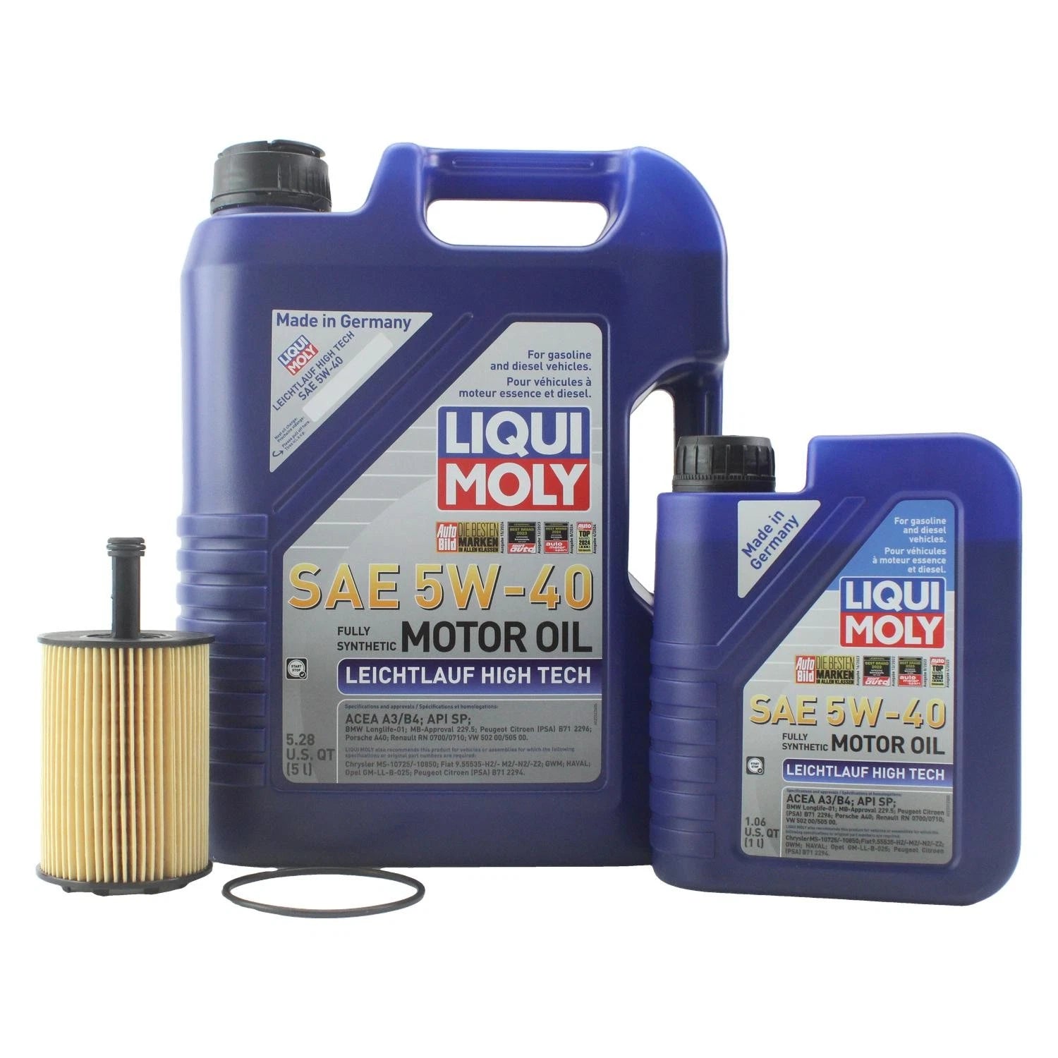 6L Liqui Moly Leichtlauf High Tech 5W-40 Oil Change Kit for Audi 2.0/2.8L (2000–2023)