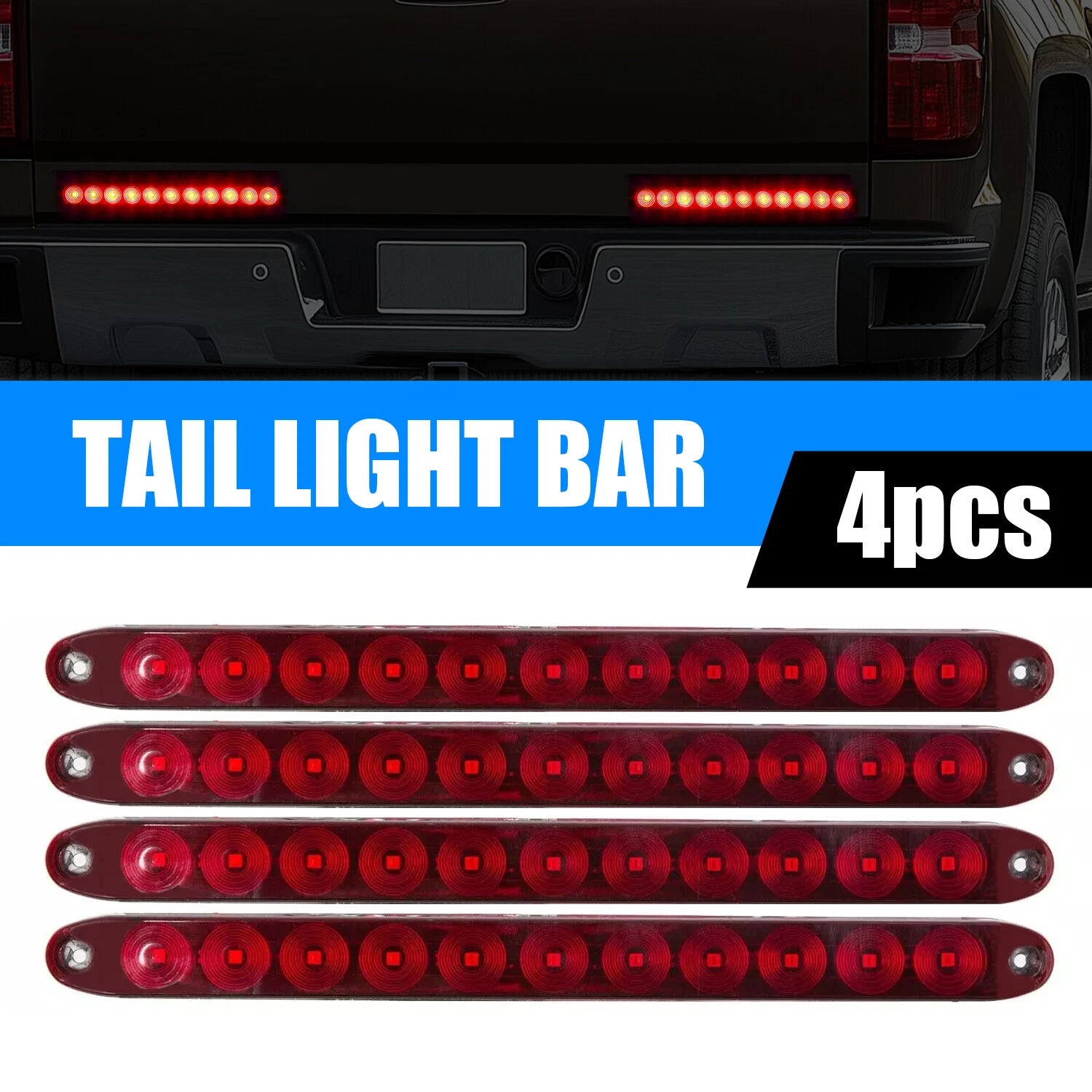 Set of 4 LED Light Bars for Truck Trailer (16")